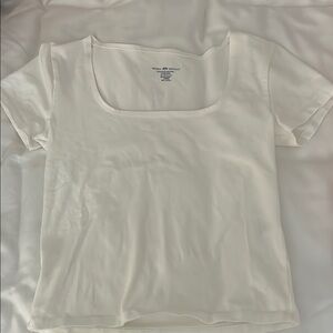 Brandy Melville White Square Neck Tee (never worn)